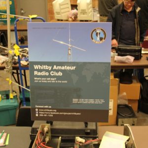 The Whitby Amateur Radio Club had a great little banner at their club table