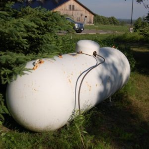 Here's our propane tank to power the backup generator at our repeater site.