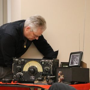 Jeffrey VA3RTV sets up the recordings to go over the restored radio