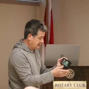 Mike VA3MCX gives a presentation on DMR radio.
